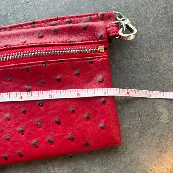 Vintage Y2k Red Crocodile Clutch Mini Wristlet Wallet Preppy Americana Purse - Picture 5 of 5